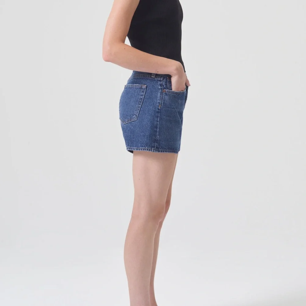 Agolde Parker Long short Dark Blue Denim Jean Shorts